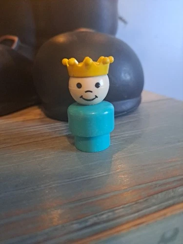 Vintage Fisher Price Little People Castle Teal Prince Figure.