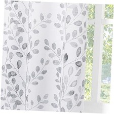Living Room Curtains 84 inches Long Thermal 52"W x 84"L Pack of 2 Leaf-grey
