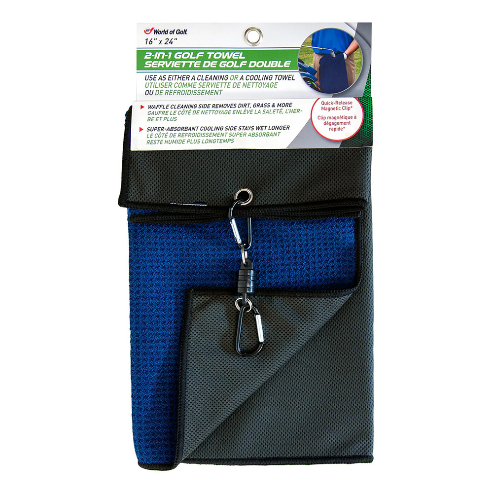 НОВОЕ охлаждающее вафельное полотенце для гольфа Jef World of Golf 2 в 1 16 x 24 темно-синего цвета - 1 1890₽