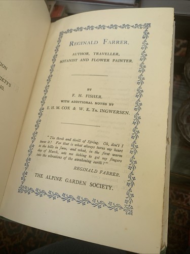 F H Fisher / Reginald Farrer author traveller botanist and flower painter 1933 - Foto 2 di 14