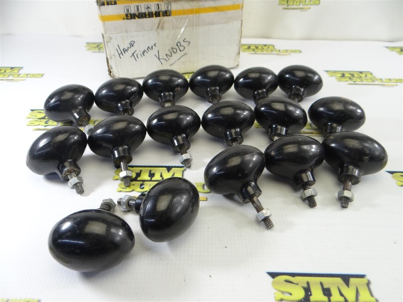 LOT OF 17 NEW & USED INDUSTRIAL PHENOLIC OVAL CONTROL KNOBS/HAND TRIMMER KNOBS