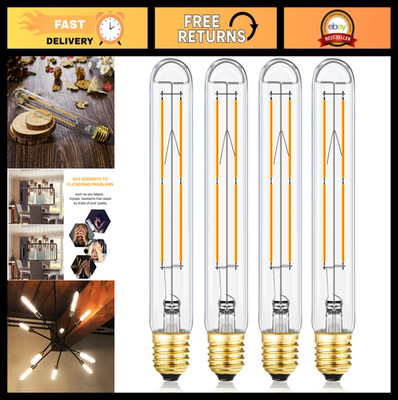 4 Pack Dimmable T10 LED Bulbs 8W E26 Base 2700K Warm White 75W Equivalent 800lm