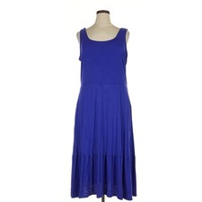 Jason Wu Sleeveless mid calf Dress Xl Royal Blue Tiered hem Smocked Back