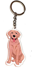 Labrador Dog Keychain Acrylic Charm Pet Lover Purse Bag Gift Accessory Backpack