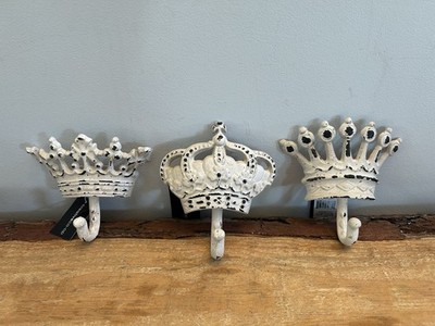 Royalty Crowns,(2) King/(1) Queen by Creative Co-Op. Distressed. Metal.
