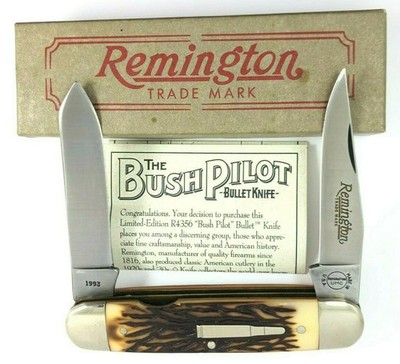 Remington Muskrat Knife Bush Pilot Simulated Stag Moose R4356 Vintage 1993 + Box
