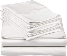 6 Piece Queen Sheet Set, Hotel Luxury Collection, 100 Egyptian Cotton, 18 In...