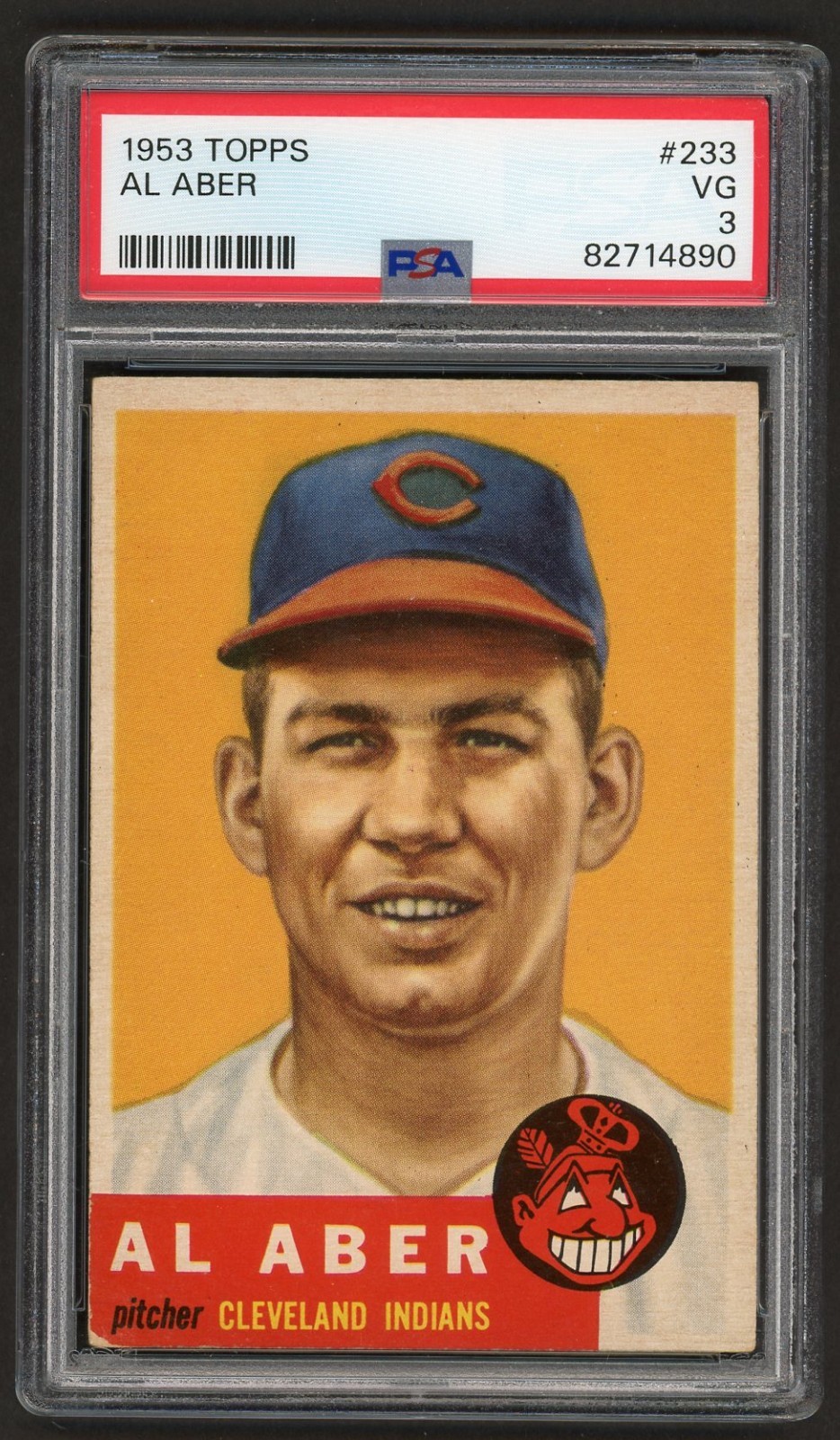 1953 Topps AL ABER Cleveland Indians #233 PSA 3 VG Condition