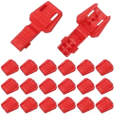 0.7" Zipper Pull Cord Lock, Plastic Shoe Lace End Clips, 50 Pack Red