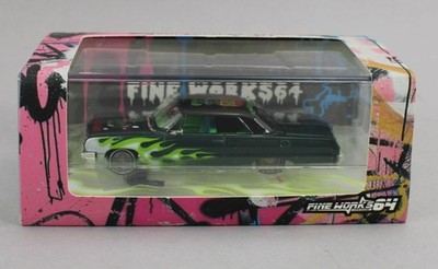 1:64 *FINE WORKS 64* RAT FINK Green w/Flames Chevrolet IMPALA