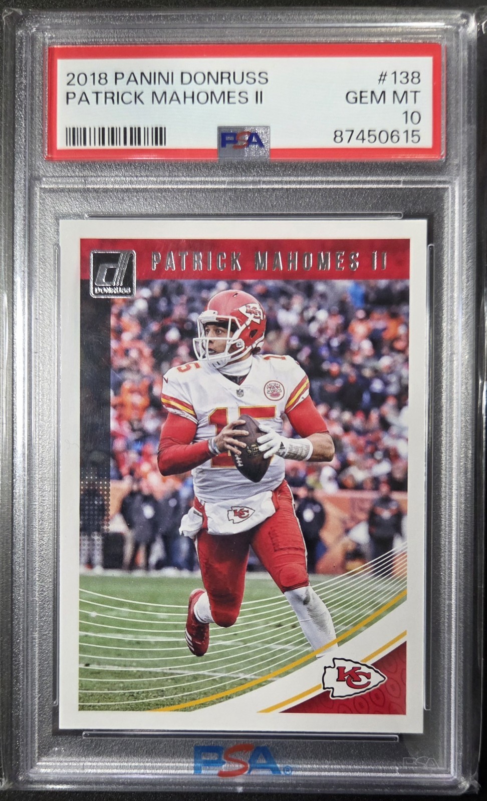 2018 Panini Donruss Patrick Mahomes II #138 PSA 10