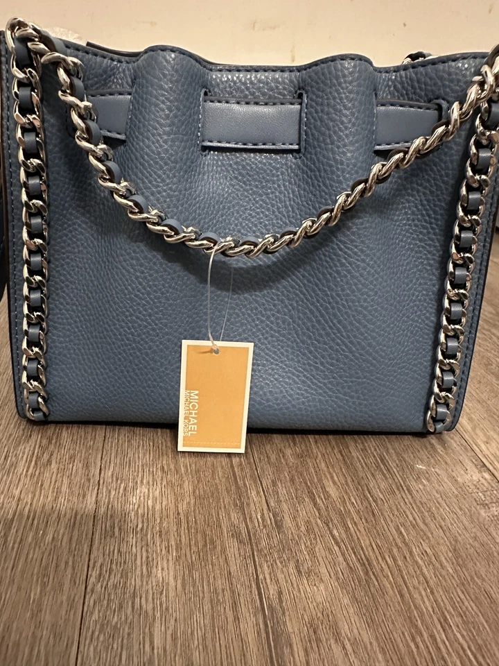 Bolsa de mão Michael Kors Mina pequena tiracolo carteiro azul flor de milho - Imagem 3 de 4