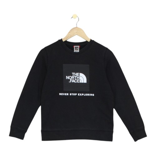North Face Sweatshirt Boys Size L Black Graphic Cotton Pullover