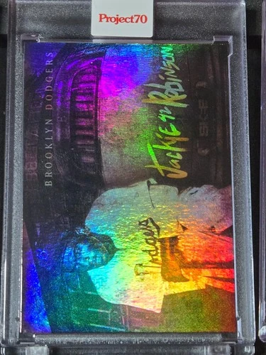 2021 Topps PROJECT70 850 Jackie Robinson by DJ Skee Rainbow Foil /70 Dodgers