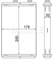 Heizung Kühlrippen gelötet AH 10 000S MAHLE für FIAT CITROËN PEUGEOT LANCIA