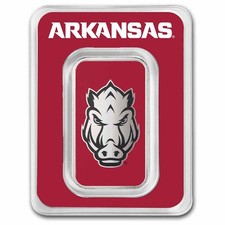 University of Arkansas 1 oz Silver Colorized Bar (in TEP)