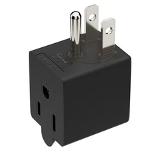 90° Downward 3-Prong Power Adapter Male to Female Right Angle Plug Converter