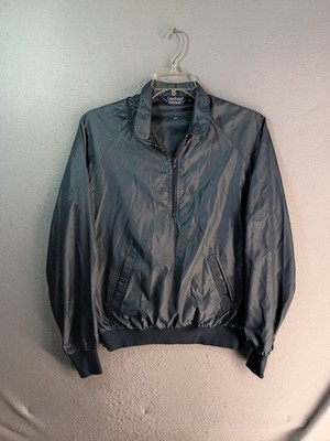Vintage Duckster Mens Pullover Windbreaker Jacket Medium Blue 1/4 Zip Golf 80s