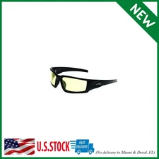 Uvex by Hypershock Safety Glasses, Black Frame with Amber Lens & HydroShield Ant