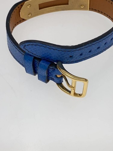 HERMES Bracelet Leather blue Men's engraved - Picture 3 of 3