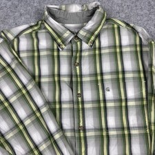 VTG Carhartt Long Sleeve Button Down Shirt Mens Large Green Plaid