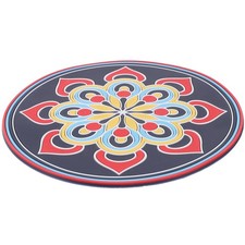 Meditation Sound Bowl Placing Cushion Religious Pad Rounded Prints Cushion