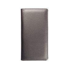 Leather Checkbook Cover for Men Women RFID Blocking by GNEGNI Gray