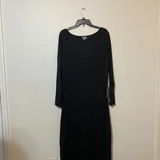 J for Justify Black Soft Warm Plush Long Sleeve Maxi Dress Women's Size 2X-New