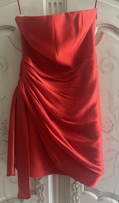 Cinq A Sept Kennith Side-tied Strapless Red Cocktail dress Size  2