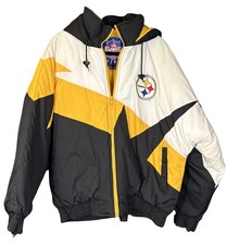 Vintage 1990 s PITTSBURGH STEELERS NFL Game Day Puffer Coat Jacket Men s LARGE