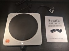 Sentik Single Electric Hot Plate, 1500W, UK Plug, White, Fully Working