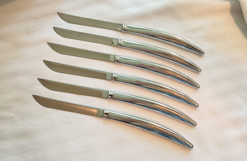 6 Carvel Hall 440 Stainless Steel Steak Knives Meat 6/Set Ergonomic Knife
