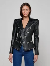 L’agence Ottilie Zip Strc Blazer $1625 Size 6