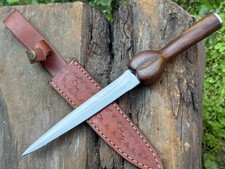 Handmade CARBON Steel Custom Hunting Bowie Knife with WOOD Handle