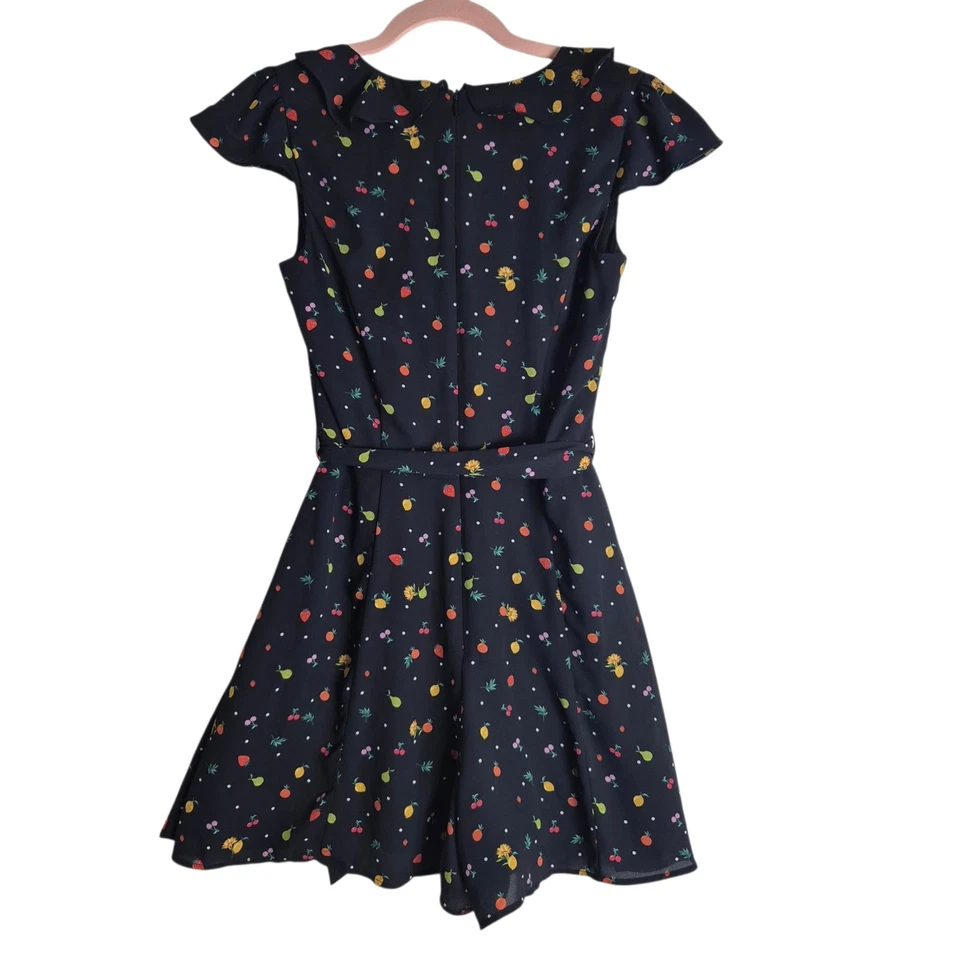 Review Playsuit in Black with fruit print, Size 8. - image 3 of 4