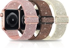 HPJK 3 Packs Glitzer Sport Loop Armband Kompatibel mit Apple watch, Nylon