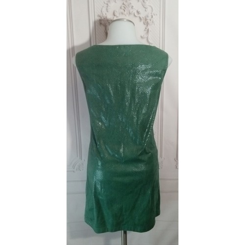 Custo Barcelona Green Sequin Glitter Knee Length Shift Dress Sz 2 - Picture 5 of 9