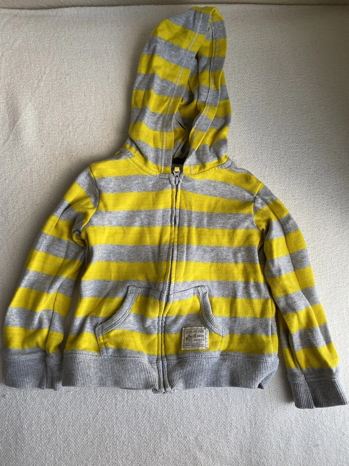 Carter's Baby мальчика с капюшоном молнии спереди верх, 24 месяцев, желтый и серый, хлопок - Изображение 4 из 4