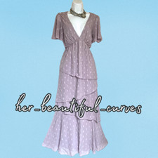 ASOS BACK CUT VINTAGE STYLE TIERED WEDDING OCCASION PARTY DRESS SIZE 14