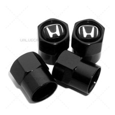 4pcs Hex Fit Honda Car Wheels Tire Air Valve Caps Stem Dust Cover Decor Black