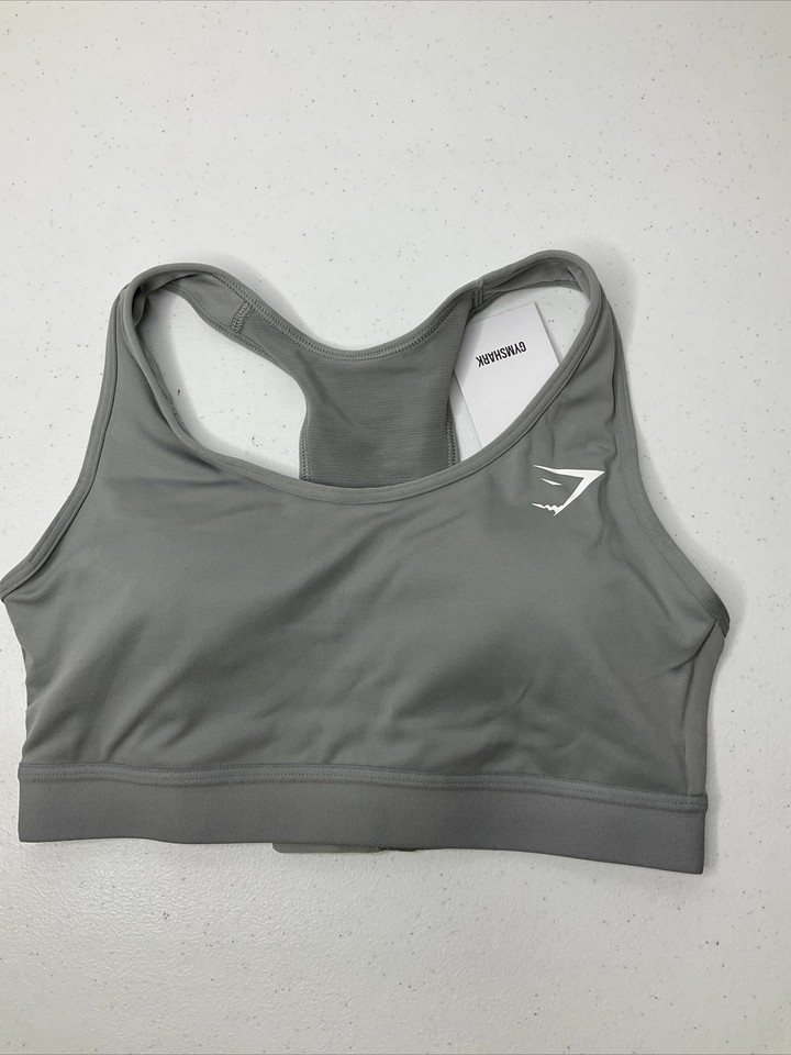 Gymshark Sports Bra Medium Support Training Athletic Smokey Gray Sz
