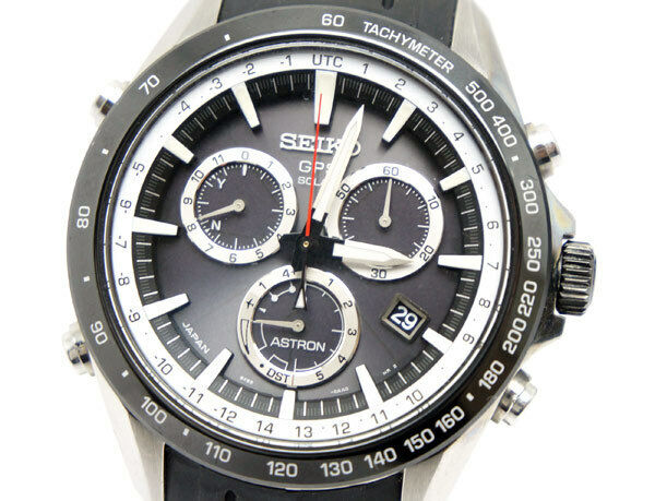 Seiko Astron SBXB015 8X82-0AC0-1 Date GPS Black Solar Authentic Mens Watch Works