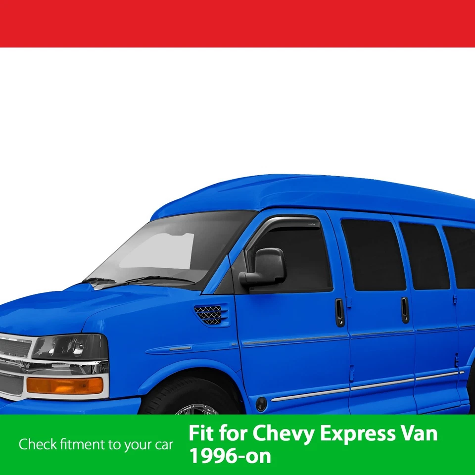 Protectores de lluvia viseras de ventilación pantalla para camioneta Chevrolet Express 1996-2025 IMPERMEABLE Foto 3 de 4