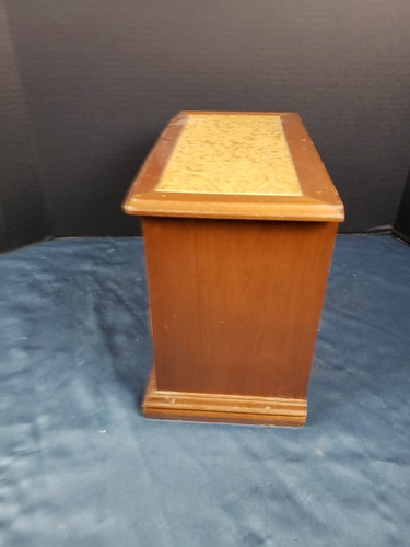 Large Solid Wood 4 Drawer with Flip-Top Jewelry Box 10" x 12" x 6.5" - Picture 7 of 9