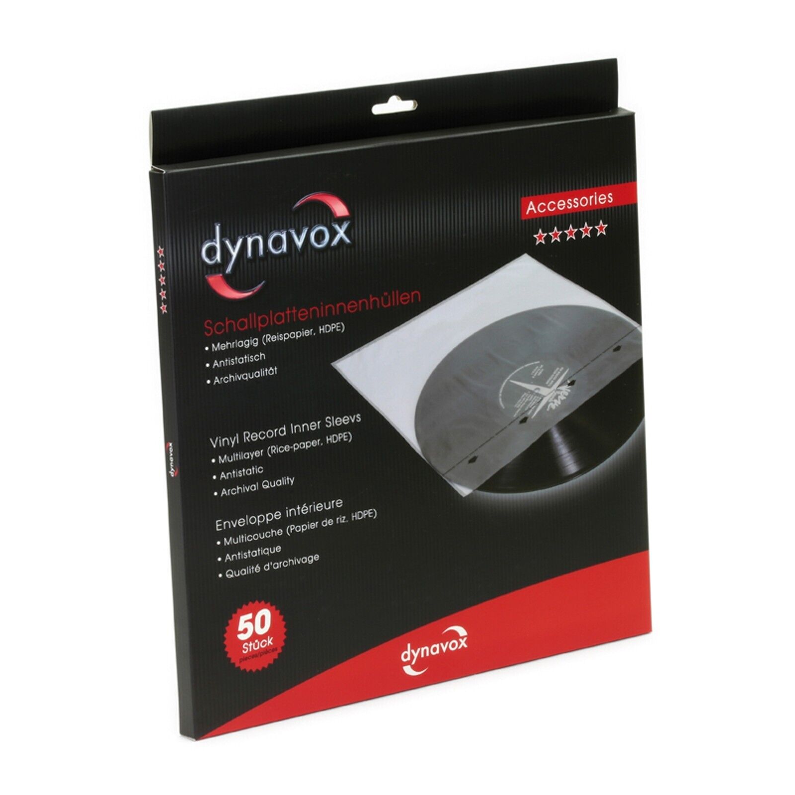 Dynavox Schallplatten-Innenhüllen 50 Stück antistatisch