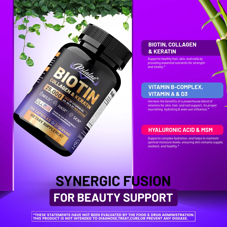 Biotin, Collagen & Keratin - Anti-Aging, Support Healthy Hair, Nails & Skin - Image 4 of 4