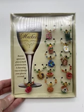 Boston Warehouse 12 WINE CHARM MARKERS Gardening - NEW In Box