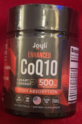 JOYLI CoQ10 500mg Softgels-High Absorption For Health & Energy Production 01/26