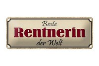 Blechschild Spruch 27X10 Cm Beste Rentnerin Der Welt Metall Deko Schild Tin Sign