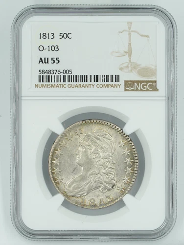 1813 NGC AU55 Capped Bust Half Dollar